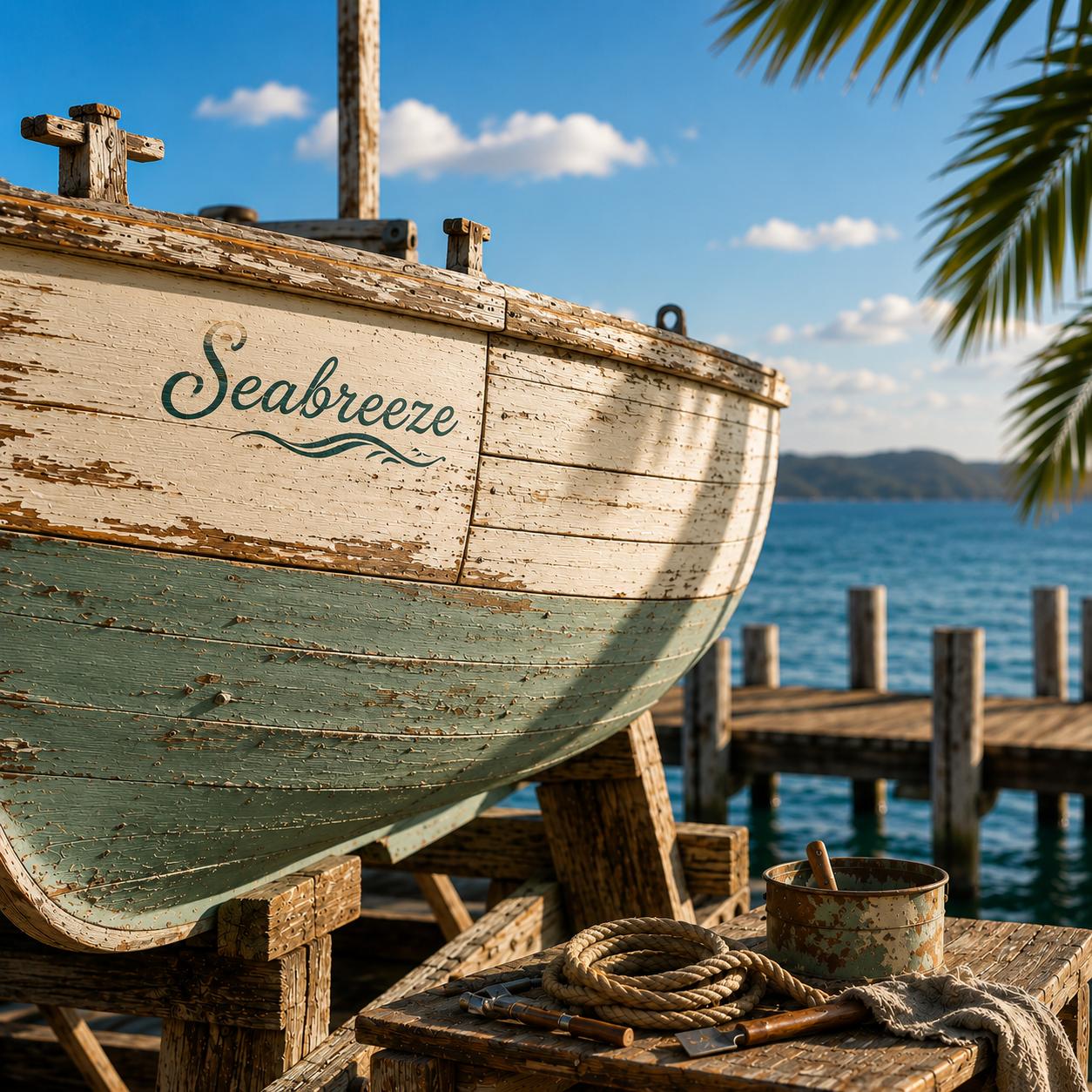 boat in drydock represents site design and maintenance
